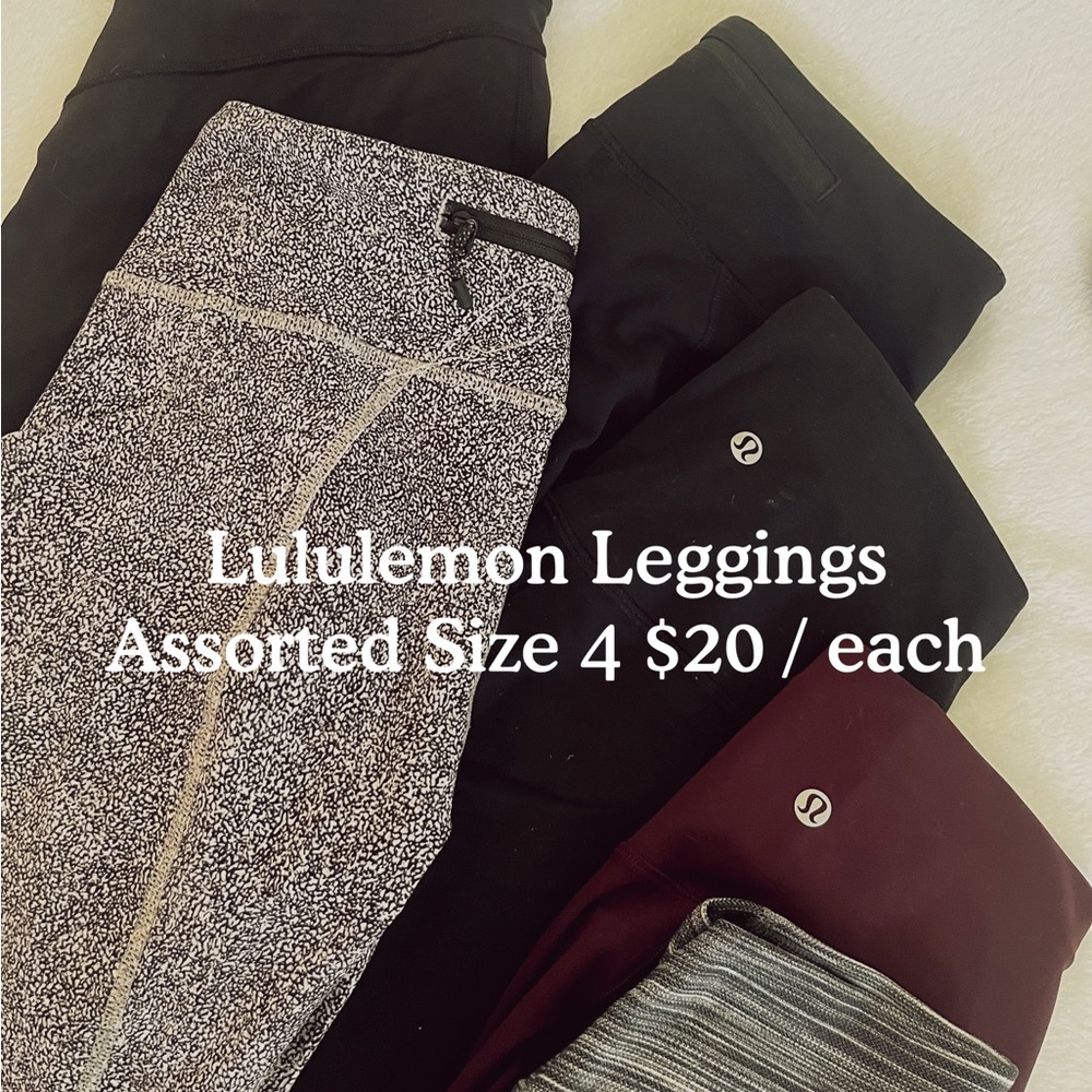 lululemon athletica Black, Gray, and Burgundy Leggings